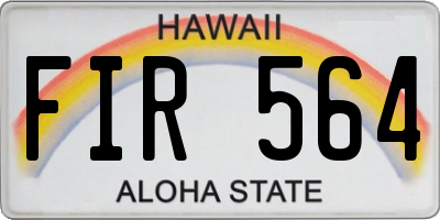 HI license plate FIR564