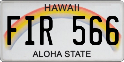 HI license plate FIR566