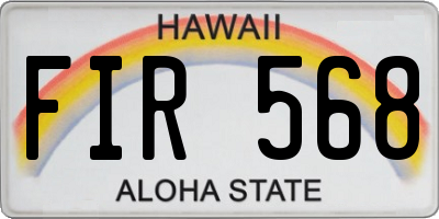 HI license plate FIR568
