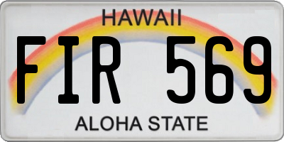 HI license plate FIR569