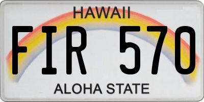 HI license plate FIR570