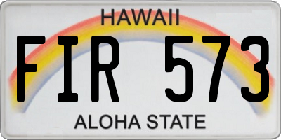 HI license plate FIR573