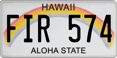 HI license plate FIR574