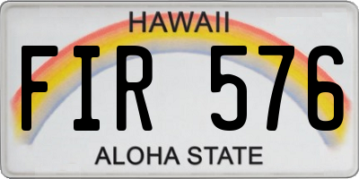 HI license plate FIR576