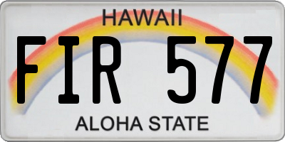 HI license plate FIR577