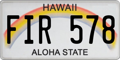 HI license plate FIR578