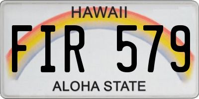 HI license plate FIR579