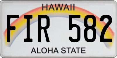 HI license plate FIR582