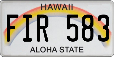 HI license plate FIR583