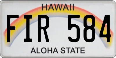 HI license plate FIR584