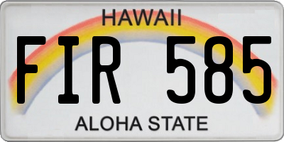 HI license plate FIR585