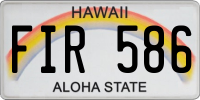 HI license plate FIR586