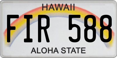 HI license plate FIR588
