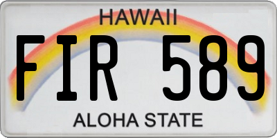 HI license plate FIR589
