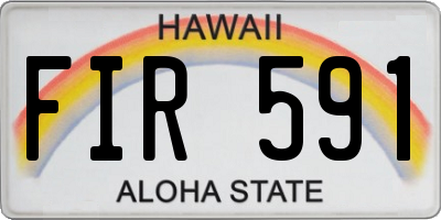 HI license plate FIR591