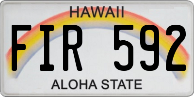 HI license plate FIR592
