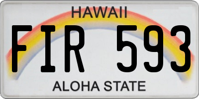 HI license plate FIR593