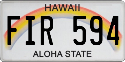 HI license plate FIR594