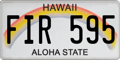 HI license plate FIR595