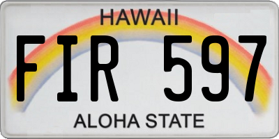 HI license plate FIR597