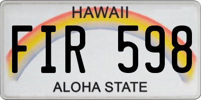 HI license plate FIR598