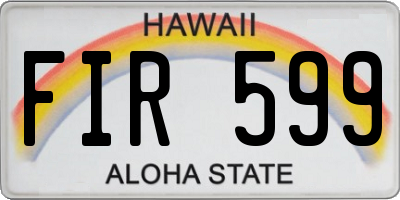 HI license plate FIR599