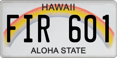 HI license plate FIR601