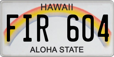 HI license plate FIR604