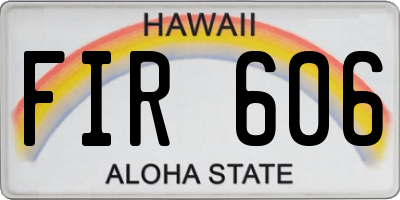 HI license plate FIR606