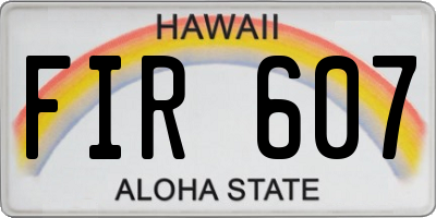 HI license plate FIR607