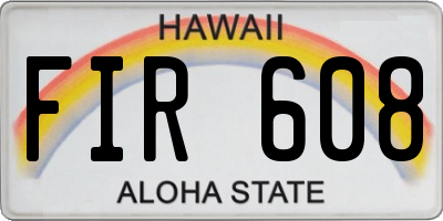 HI license plate FIR608