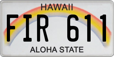 HI license plate FIR611