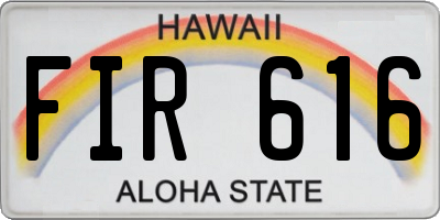 HI license plate FIR616