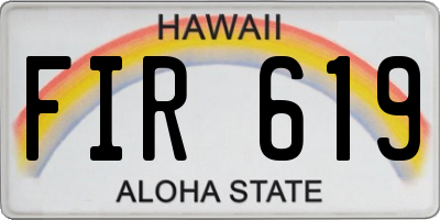 HI license plate FIR619