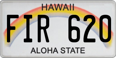 HI license plate FIR620