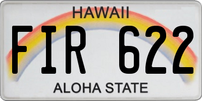 HI license plate FIR622