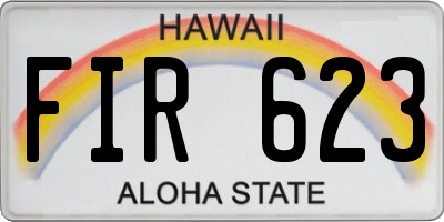 HI license plate FIR623