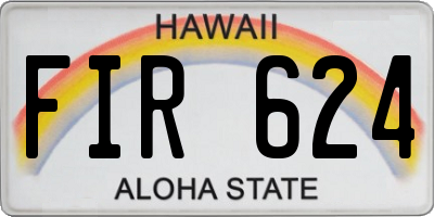 HI license plate FIR624