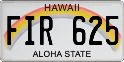 HI license plate FIR625
