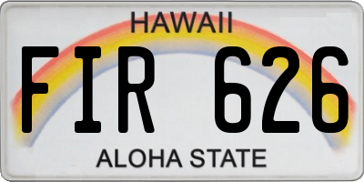 HI license plate FIR626