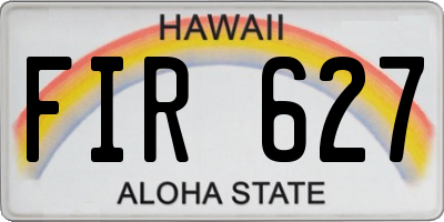 HI license plate FIR627