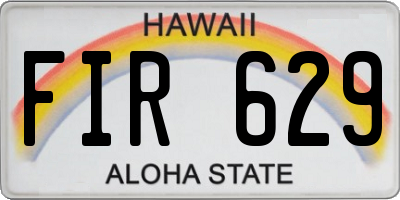 HI license plate FIR629