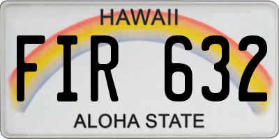 HI license plate FIR632