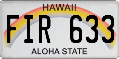 HI license plate FIR633