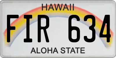 HI license plate FIR634