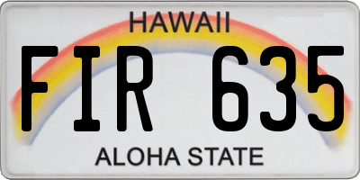 HI license plate FIR635
