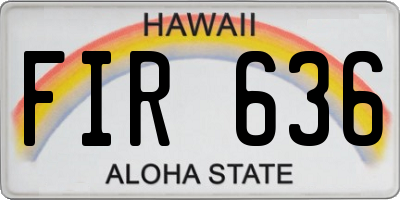 HI license plate FIR636