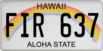 HI license plate FIR637