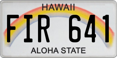 HI license plate FIR641