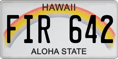 HI license plate FIR642